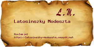 Latosinszky Modeszta névjegykártya